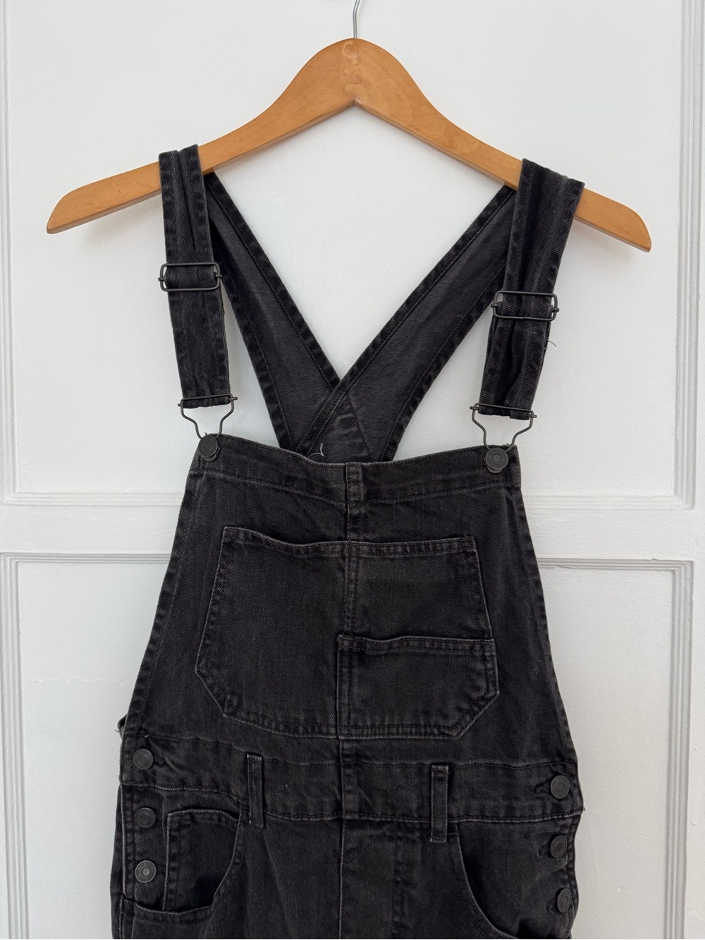 We The Free Ziggy Black Denim Overalls Free People - Picture 4 of 5